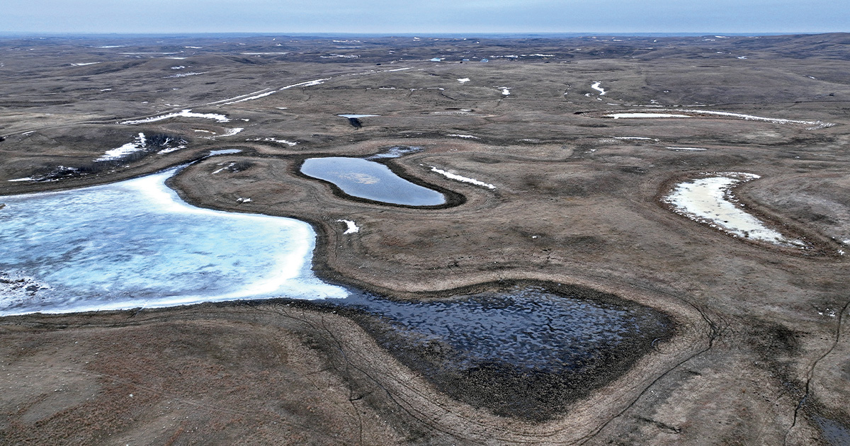Aerial view of the Prairie Pothole Region in the United States. Photo by Ben Romans, DU