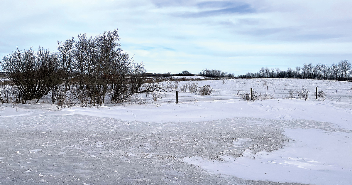 Snowpack across Canadian prairies. Photo by DU Canada