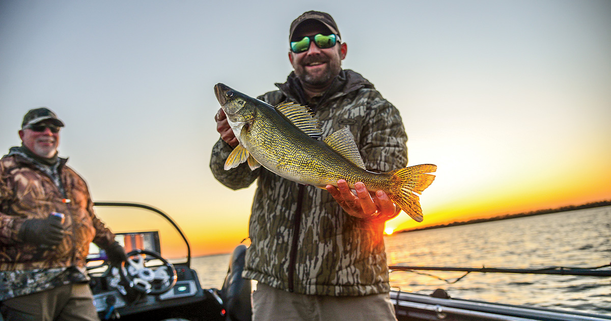larry Durand (left) and the author, Chris Jennings, fishing on Devils Lake. Photo by John Hoffman, DU