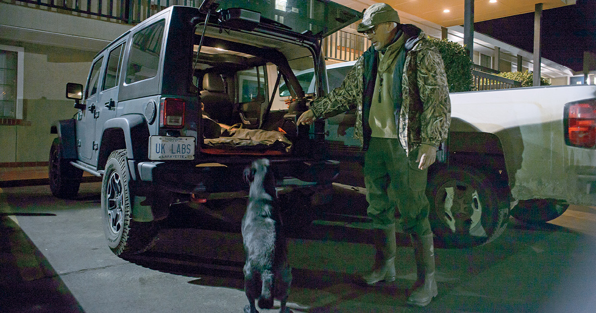 Hunter and retriever loading up. Photo by DaysAfieldPhotography.com